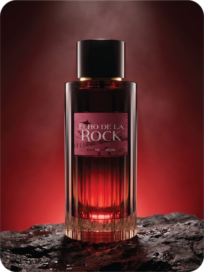 Vierro Echo de la Rock perfume bottle with sleek design, showcasing its elegant packaging and branding.