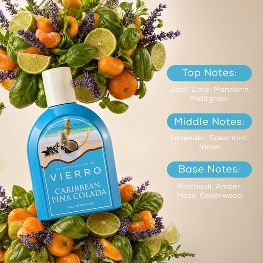 Image of Vierro Caribbean Pina Colada cocktail notes, showcasing the tropical flavors and ingredients of this rum-based beverage.