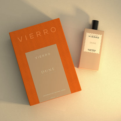 Vierro DUNE perfume bottle with elegant design, showcasing the luxurious fragrance for women and men.