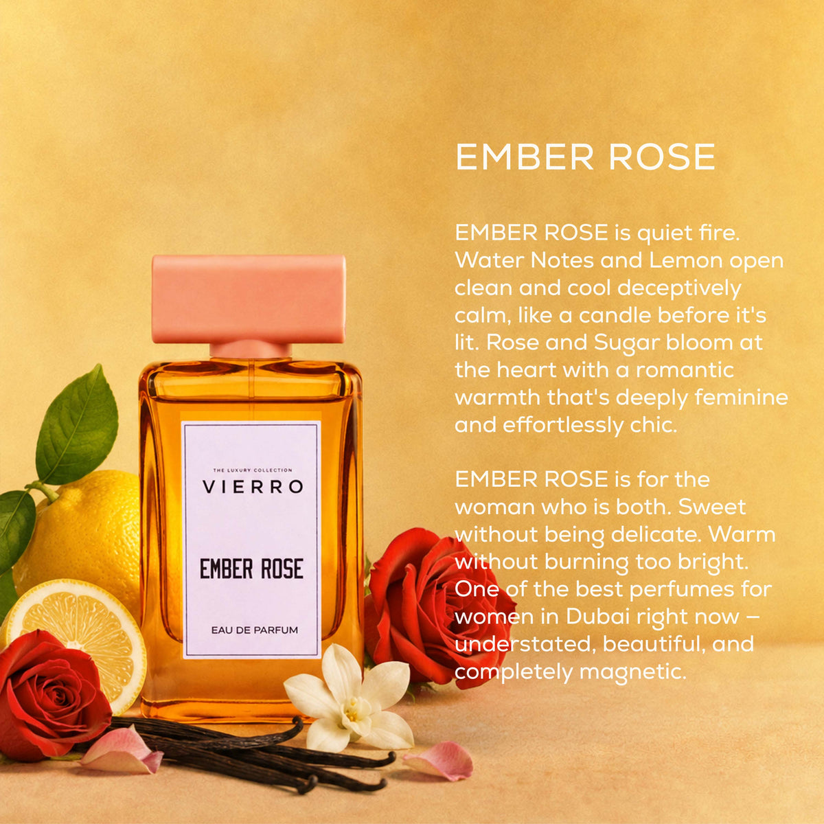 Vierro Windswept Garden perfume bottle with floral and fresh green scent, elegant design, and natural botanical accents.