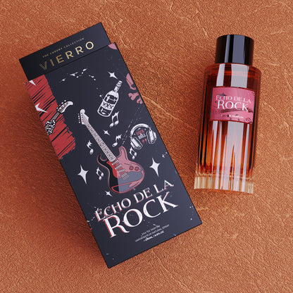 Vierro Echo de la Rock perfume boxes featuring elegant packaging and branding for the ECHO DE LA ROCK fragrance.