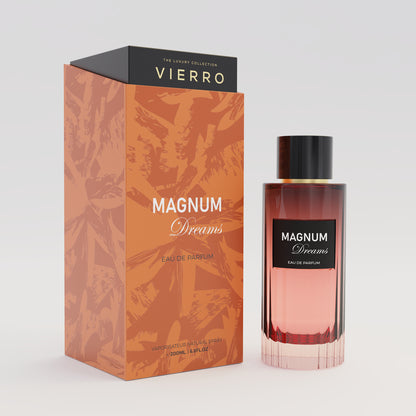 Vierro Magnum Dreams perfume bottle with elegant design, showcasing the luxurious fragrance packaging.