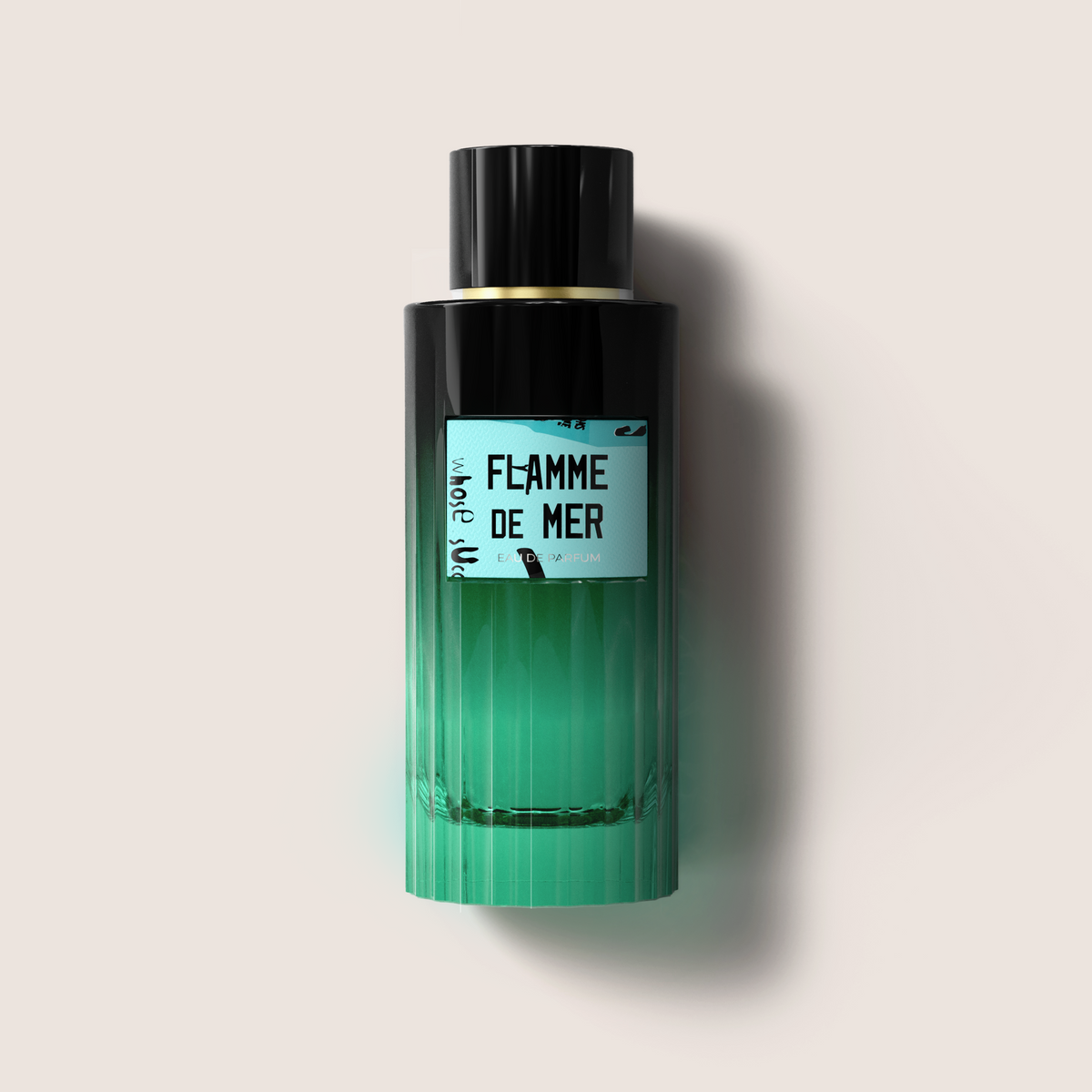 Vierro Flamme de Mer perfume bottle with elegant design and a sleek, modern appearance.