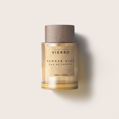 Vierro Summer Haze perfume bottle with a sleek, modern design and a soft, colorful gradient label.