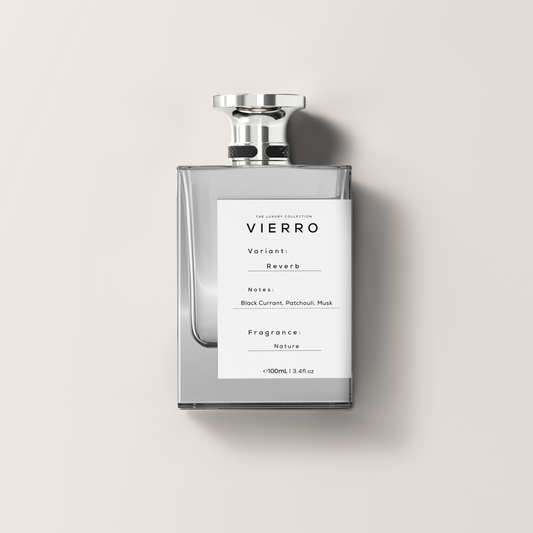 Vierro Reverb perfume bottle with sleek design, showcasing the elegant fragrance packaging and branding.